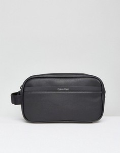 Черный кожаный несессер Calvin Klein Elias - Черный