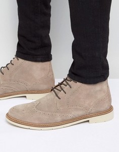 Замшевые ботинки-броги на шнуровке Tommy Hilfiger Metro - Stone