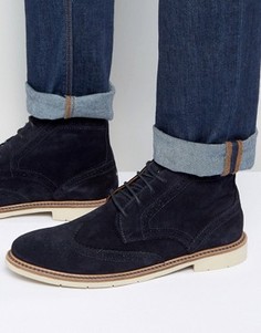 Замшевые ботинки-броги на шнуровке Tommy Hilfiger Metro - Темно-синий