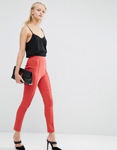 Укороченные зауженные брюки с завышенной талией ASOS - Розовый