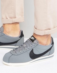 Серые кожаные кроссовки Nike Classice Cortez SE 861535-002 - Серый