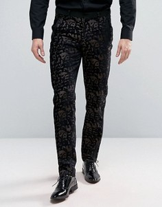 Фактурные брюки скинни с леопардовым принтом ASOS - Коричневый