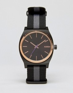 Часы с полосками Nixon Time Teller Nato - Черный