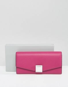 Большой кожаный кошелек Calvin Klein - Розовый