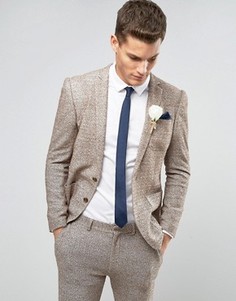Трикотажный супероблегающий пиджак ASOS WEDDING - Бежевый
