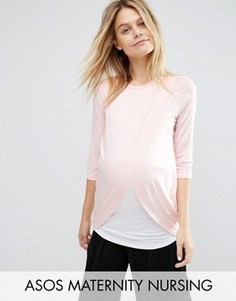 Лонгслив с запахом для беременных и кормящих мам ASOS Maternity - Мульти