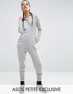 Комбинезон на молнии с капюшоном ASOS PETITE - Серый