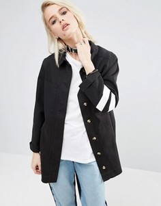 Черная куртка с принтом на спине ASOS - Черный