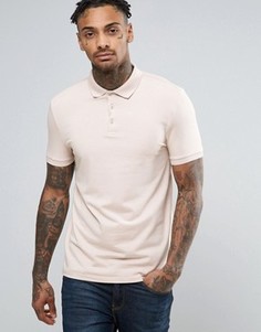 Розовая обтягивающая футболка-поло ASOS - Розовый