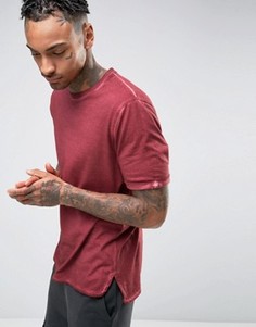 Длинная футболка с закатанными рукавами ASOS - Красный