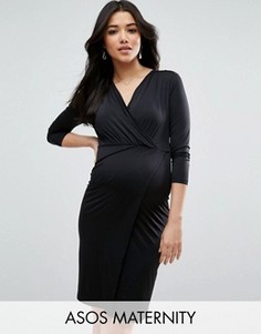 Платье мини с запахом ASOS Maternity NURSING - Черный