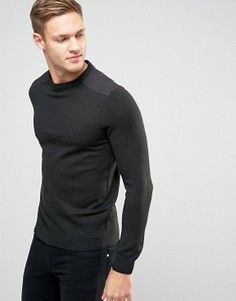 Темно-зеленый джемпер с нашивками New Look - Зеленый