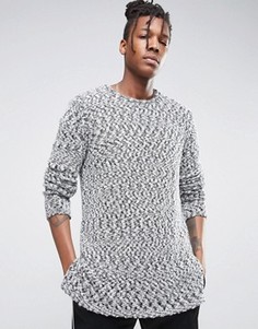 Удлиненный джемпер с асимметричной кромкой ASOS - Серый