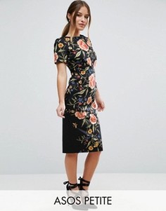 Тканое платье с цветочной вышивкой ASOS PETITE - Мульти