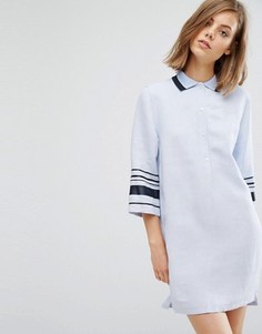Платье-рубашка с полосками на рукавах Wood Wood Caitlin - Синий