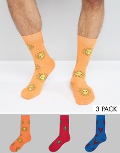 3 пары носков ASOS Fun Summer - Мульти