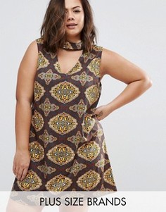 Платье размера плюс с платочным принтом AX Paris - Мульти