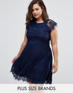 Кружевное платье AX Paris Plus - Темно-синий