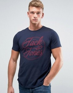 Футболка с принтом логотипа Jack &amp; Jones - Темно-синий