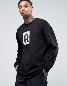 Oversize-лонгслив с аппликацией ASOS - Черный