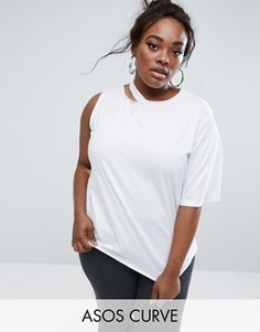 Футболка с одним рукавом ASOS CURVE - Белый