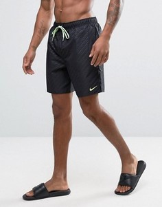 Черные шорты для плавания с тисненым логотипом Nike Core - Черный