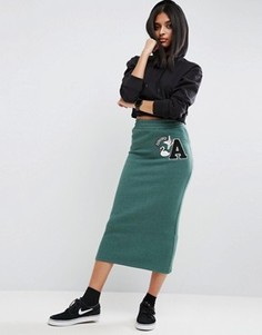 Трикотажная юбка миди ASOS - Зеленый