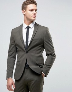 Супероблегающий пиджак цвета хаки Selected Homme - Зеленый