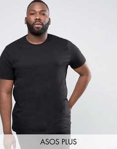 Черная длинная футболка ASOS PLUS - Черный