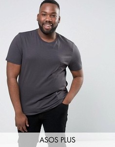 Выбеленная черная футболка ASOS PLUS - Черный