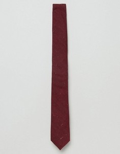 Бордовый узкий галстук в цветную крапинку ASOS - Красный