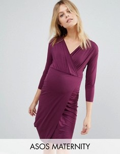 Платье мини с запахом ASOS Maternity NURSING - Красный