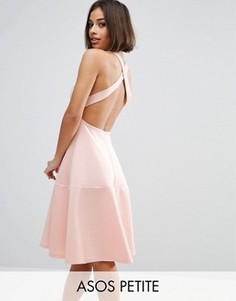 Платье миди с перекрестной спинкой ASOS PETITE - Бежевый