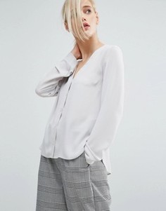 Блузка с V-образным вырезом ASOS - Серебряный