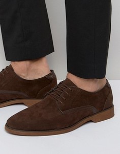 Коричневые туфли из искусственной замши на шнуровке ASOS - Коричневый