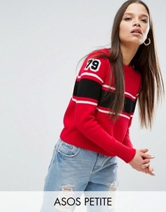 Джемпер с полосками и нашивкой ASOS PETITE - Красный