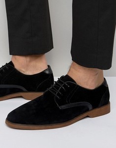 Черные туфли из искусственной замши на шнуровке с контрастной отделкой ASOS - Черный