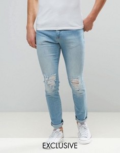 Выбеленные джинсы скинни Brooklyn Supply Co Dumbo - Синий