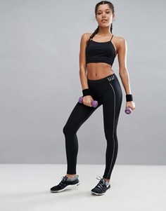 Спортивные леггинсы со светоотражающей лентой Elle Sport - Черный
