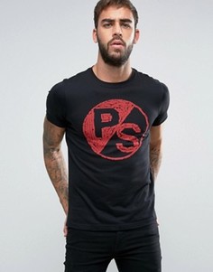 Черная футболка слим с принтом PS PS by Paul Smith - Черный
