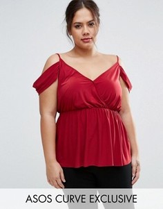 Топ с открытыми плечами ASOS CURVE - Красный