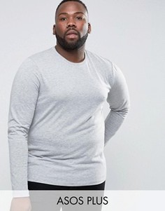 Лонгслив с круглым вырезом ASOS PLUS - Серый