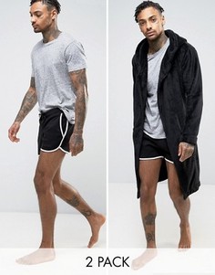 Флисовый халат и шорты (набор из 2 шт.) ASOS - СКИДКА - Мульти