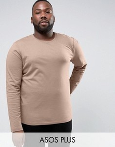 Лонгслив с круглым вырезом ASOS PLUS - Коричневый