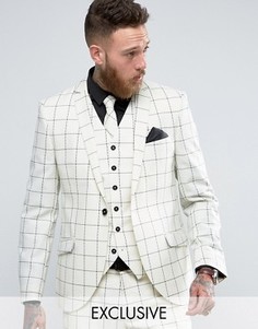 Heart &amp; Dagger Skinny Suit Jacket In Wool Check - Белый