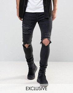 Черные рваные джинсы скинни Mennace - Черный