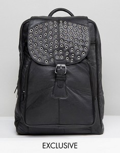 Черный кожаный рюкзак с заклепками Reclaimed Vintage - Черный
