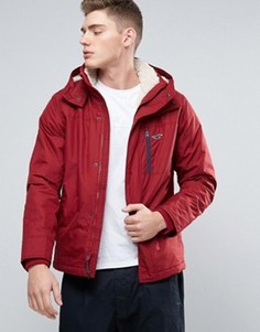 Красная куртка на подкладке из искусственного меха с капюшоном Hollister All Weather - Красный