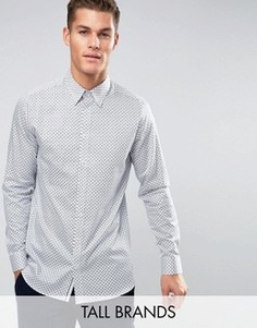 Рубашка узкого кроя с геометрическим принтом Ted Baker TALL - Белый