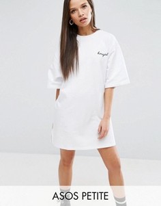 Трикотажное платье с вышивкой Homegirl ASOS PETITE - Белый